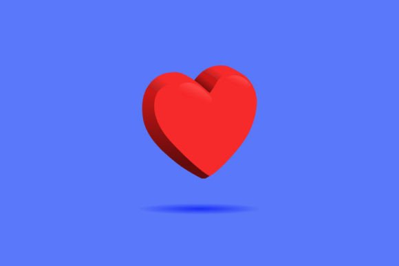 3D Heart Design Vector Isolated for Creative Projects