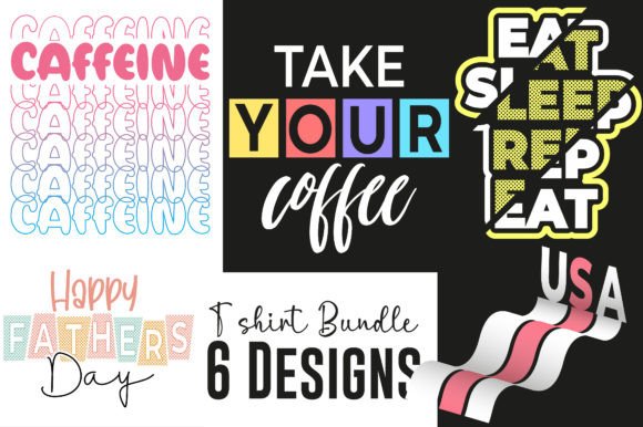3D Svg Coffee Tshirt Design Set for Custom Printing