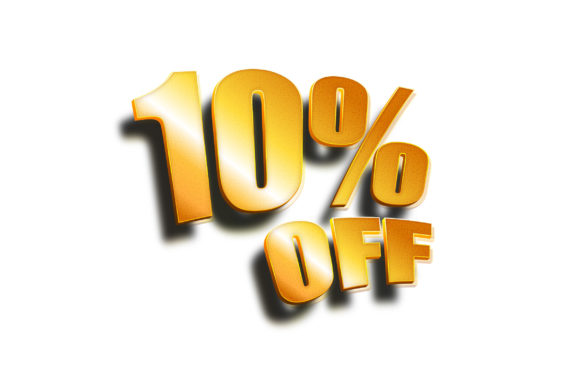 3D Text Design of 10 Off – Boost Your Visual Impact
