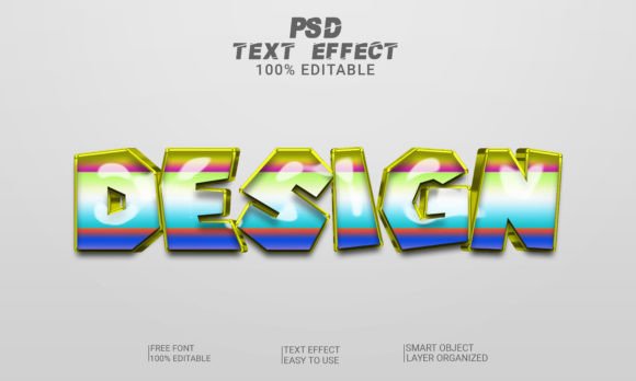 Design 3D Text Effect Editable PSD File