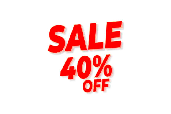 Enhancing Visual Appeal with 3D Text Design of Sale 40 Off