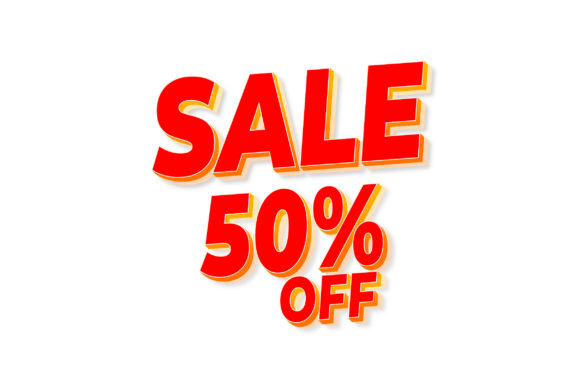 Enhancing Visual Impact with 3D Text Design of Sale 50 Off