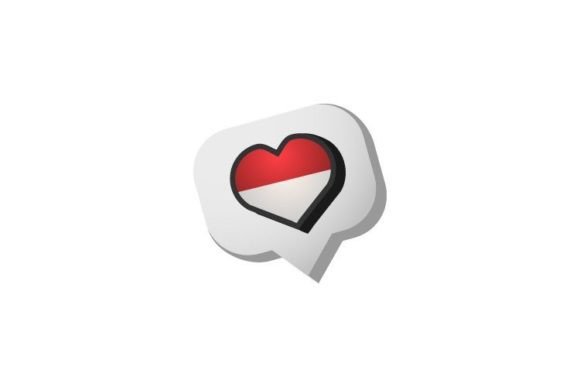 Indonesia Love 3D Icon Design Vector: Vibrant and Versatile