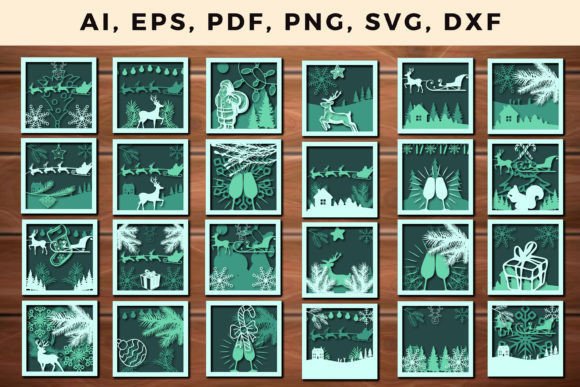 Multilayer Christmas Design 3D SVG File: A Festive Asset for Creative Projects