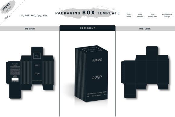 Product Box Packaging Design 3D Template