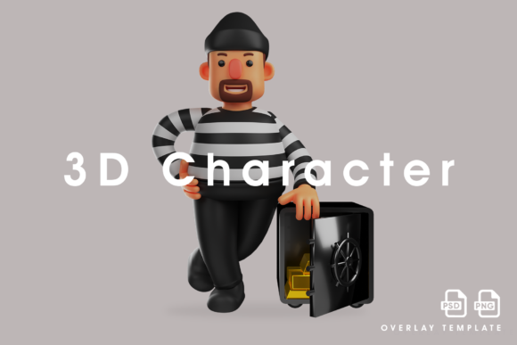 Thief 3D Cartoon Design Feels Happy: A Versatile Asset for Creative Projects